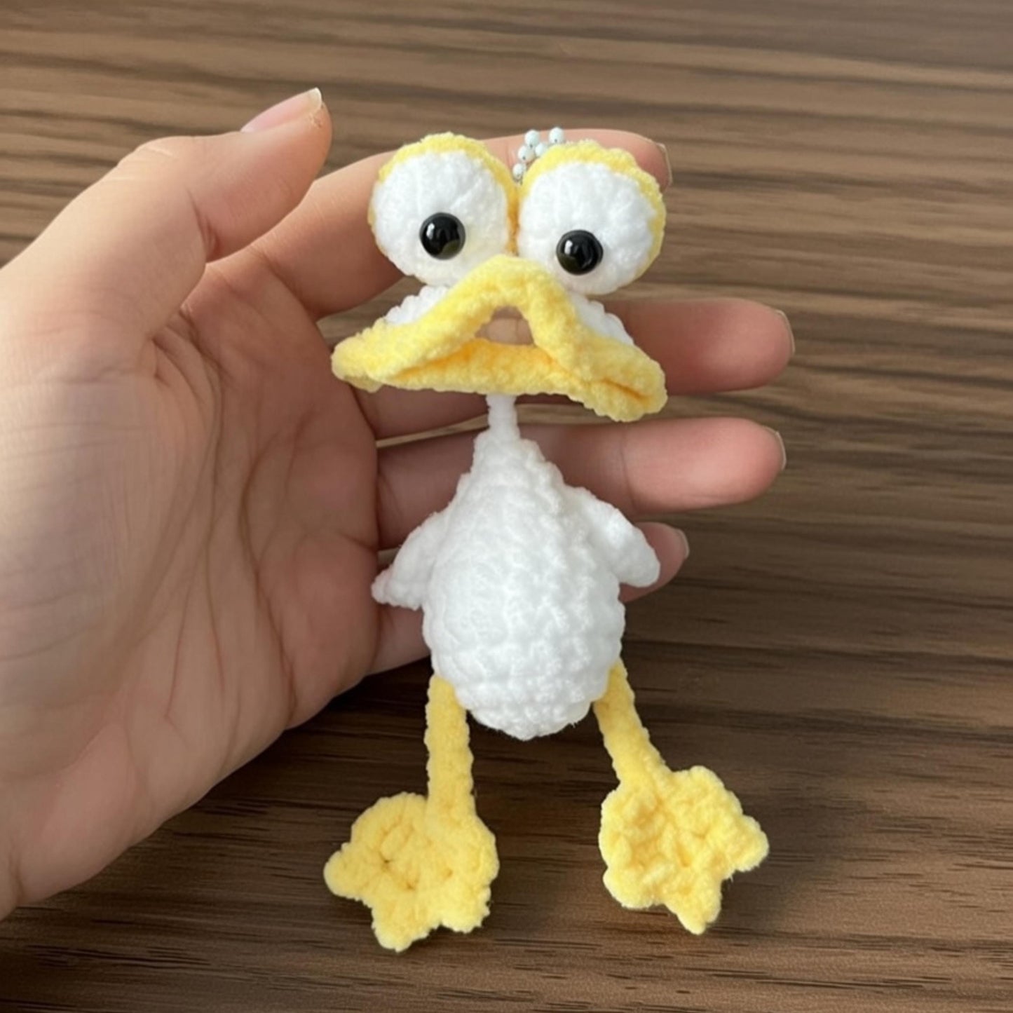 Crochet Duck Keychain, Funny Amigurumi Bag Charm, Gift for Bestie