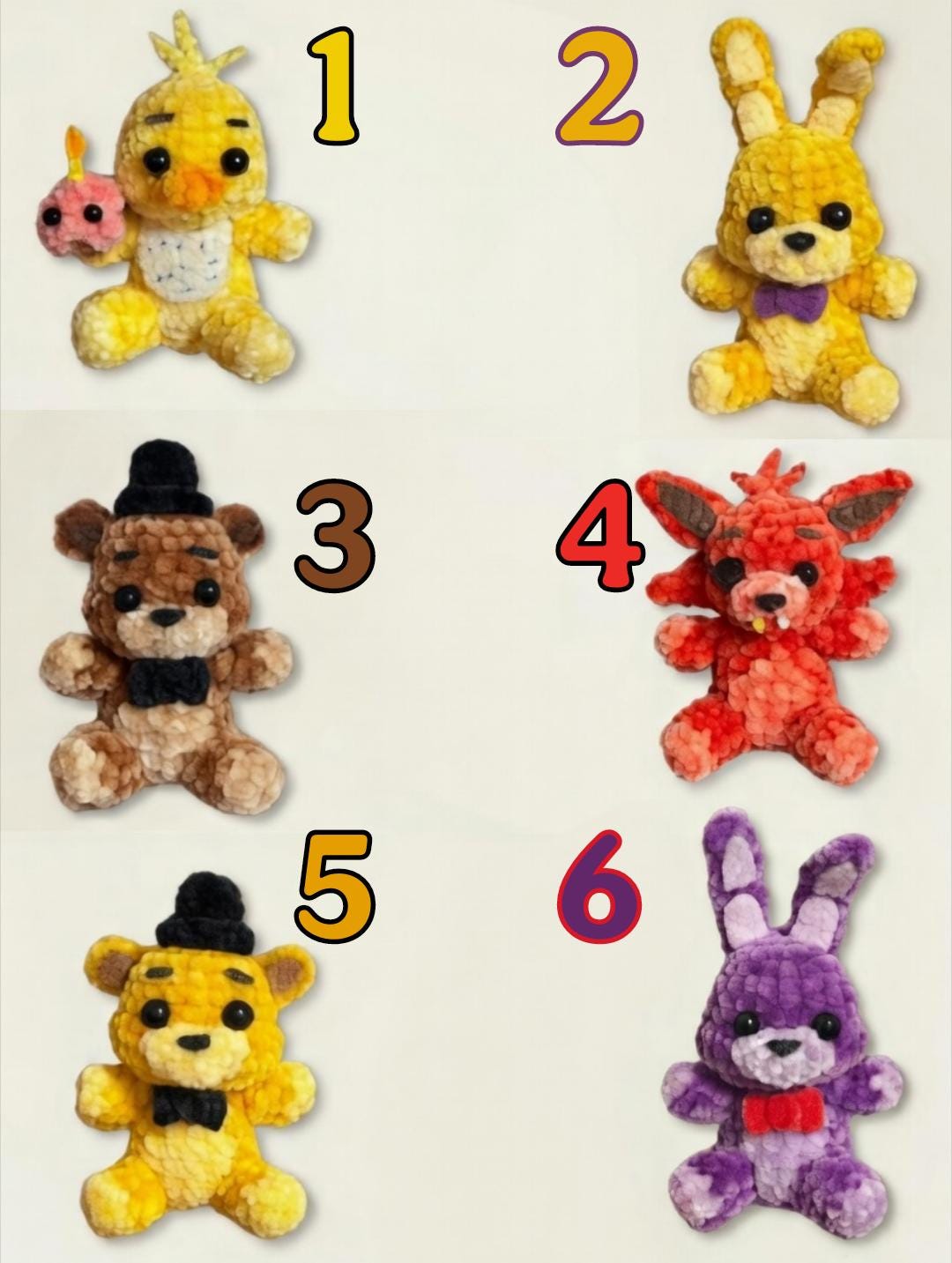 FNAF Crochet Mini Keychain – Five Nights at Freddy’s Amigurumi Plush Bear Bunny Fox Chick Charm, Gamer Collectible Gift
