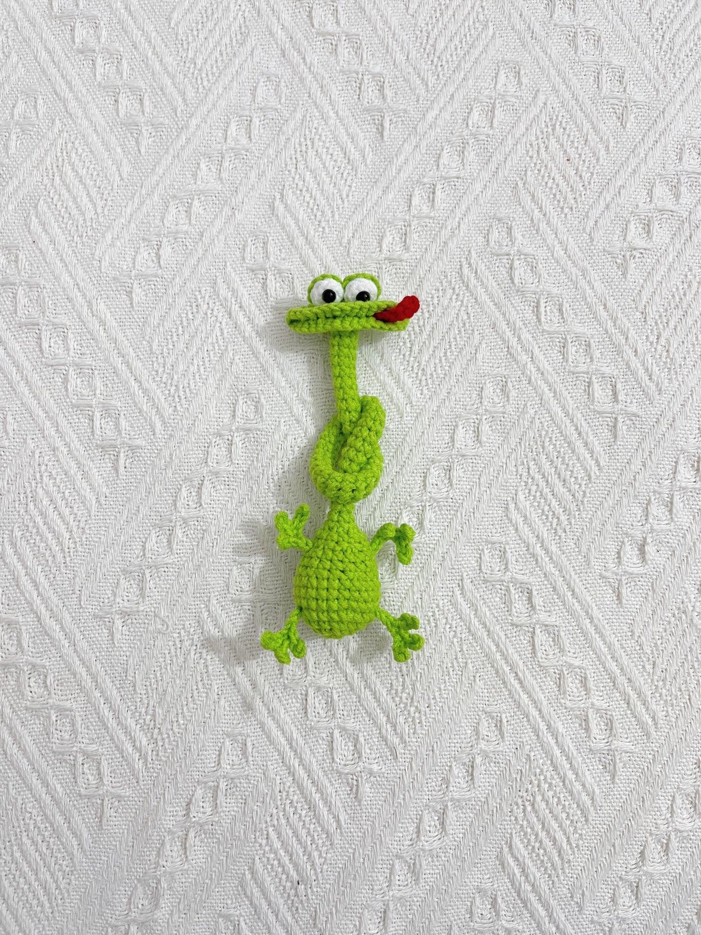 Funny Long Neck Crochet Animals, Amigurumi Frog Duck Bear, Quirky Bendable Plush, Knitted Bookmark, Cable Organizer, Weird Ugly Cute Gift