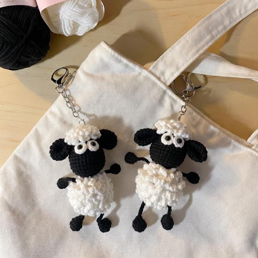 Crochet Sheep Bag Charm, Lamb Keychain, Cute Amigurumi Sheep Charm, Handmade Crochet Keychain, Kawaii Bag Charm, Gift for Sheep Lovers