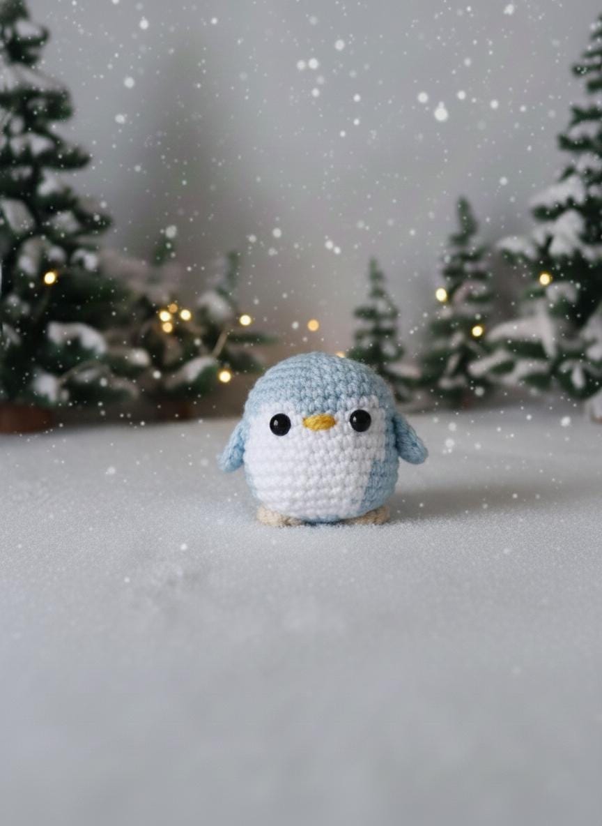 Handmade Crochet Penguin Keychain, Cute Amigurumi Penguin Keyring, Penguin Couple Gift, Kawaii Bag Charm, Handmade Small Crochet Toy