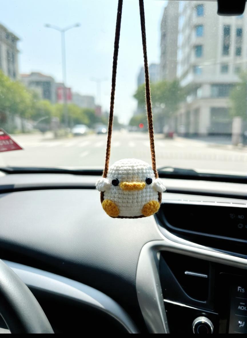 Crochet Rearview Mirror Charm, Handmade Amigurumi Car Mirror Hanging, Cute Kawaii Car Decor, Gift for Her, Personalized Car Charm