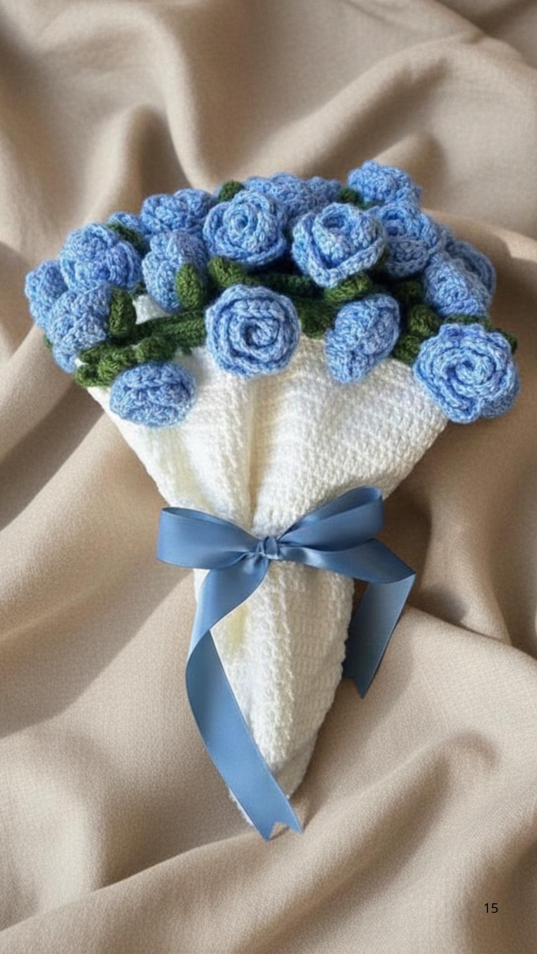 Crochet Flower Bouquet Blanket, Handmade Rose Floral Throw, Valentines Day Gift, Mother’s Day Gift, Wedding Anniversary, Unique Gift for Her