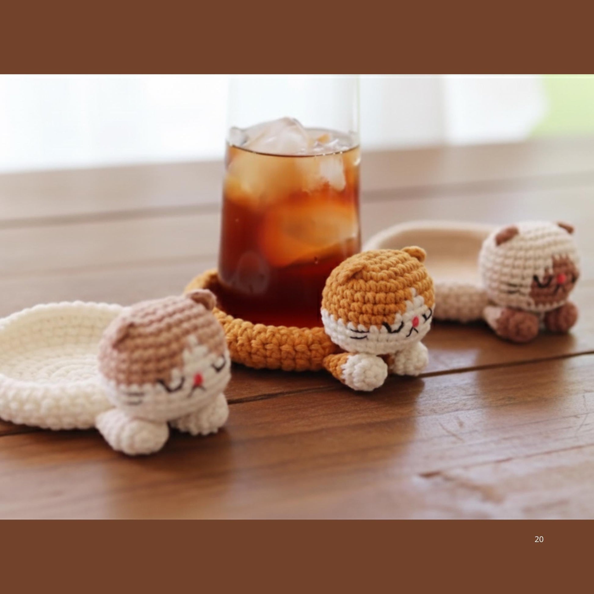 Handmade Crochet Cat Coaster, Amigurumi Mug Mat, Cute Kawaii Cat Drink Coaster, Cotton Drink Coaster, Gift for Cat Lovers, Housewarming Gift
