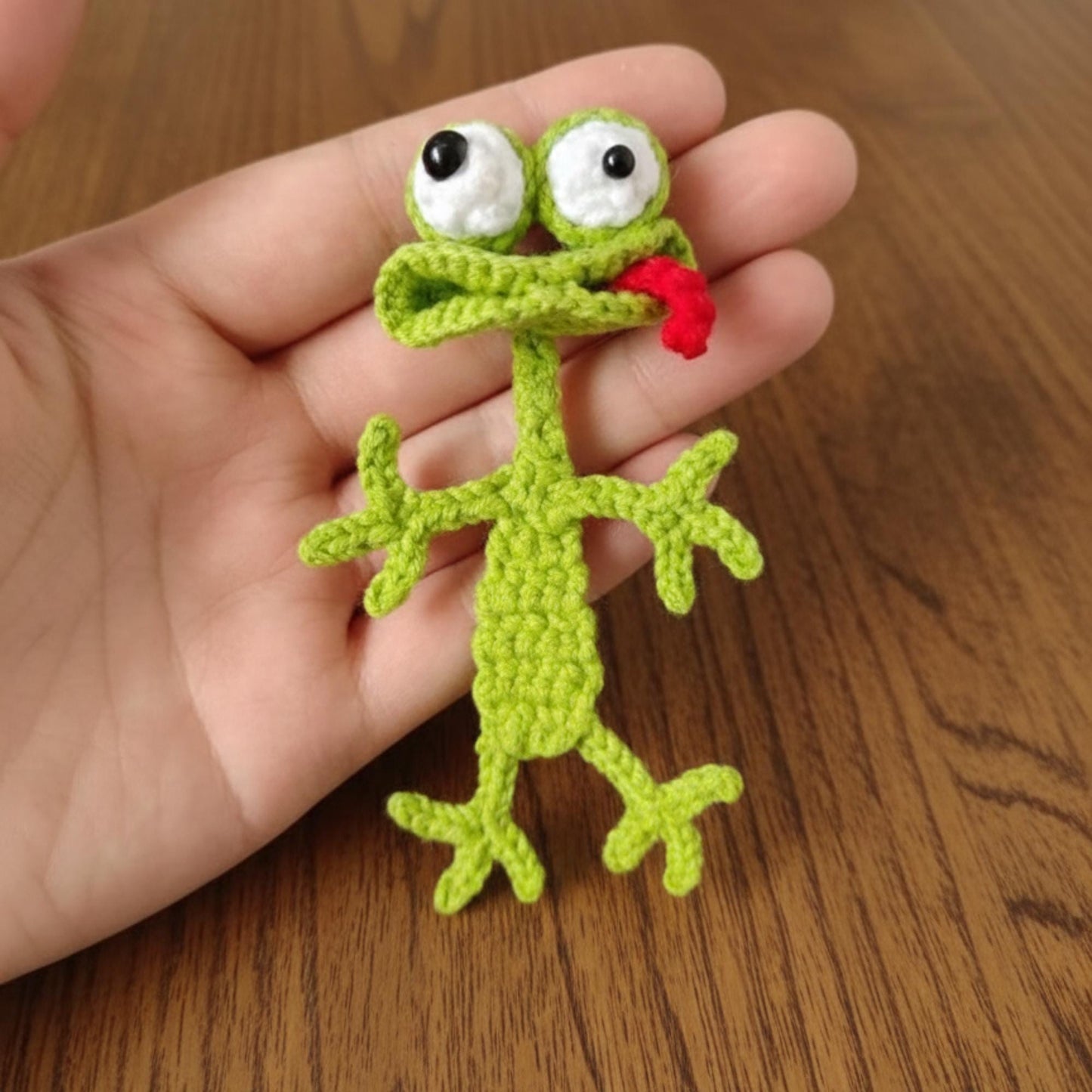 Crochet Lizard Bookmark, Funny Handmade Page Marker