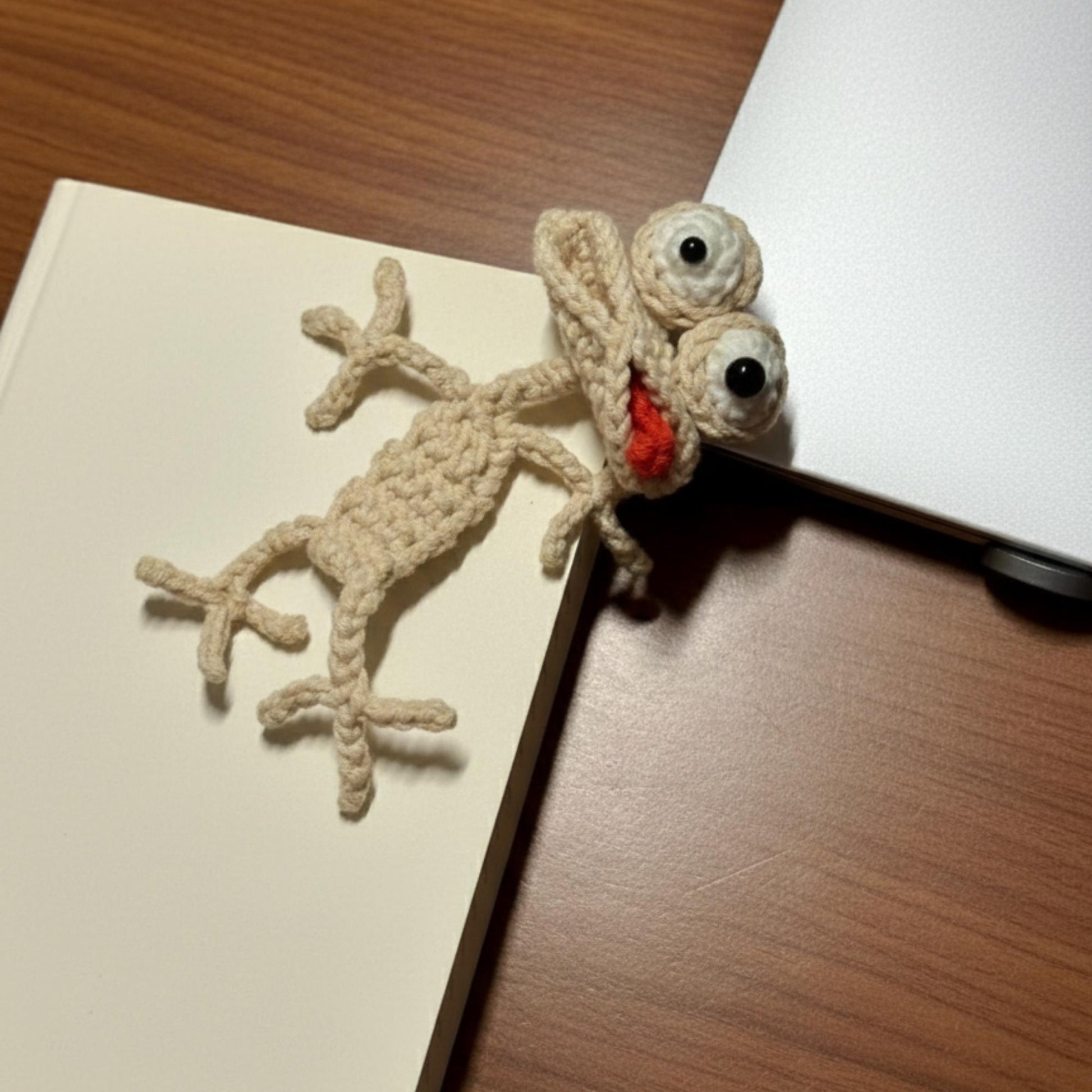 Crochet Lizard Bookmark, Funny Handmade Page Marker