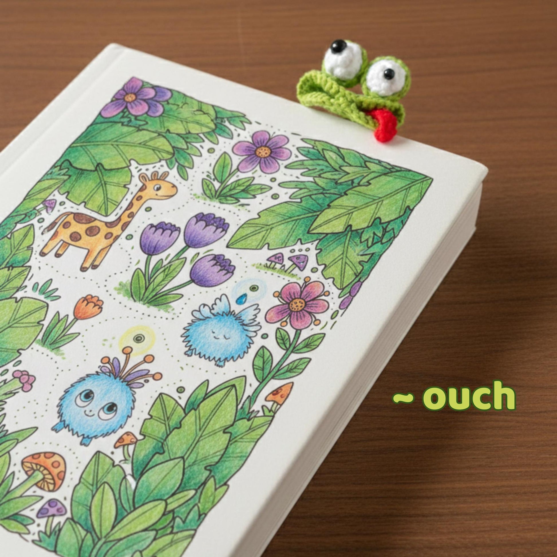 Crochet Lizard Bookmark, Funny Handmade Page Marker