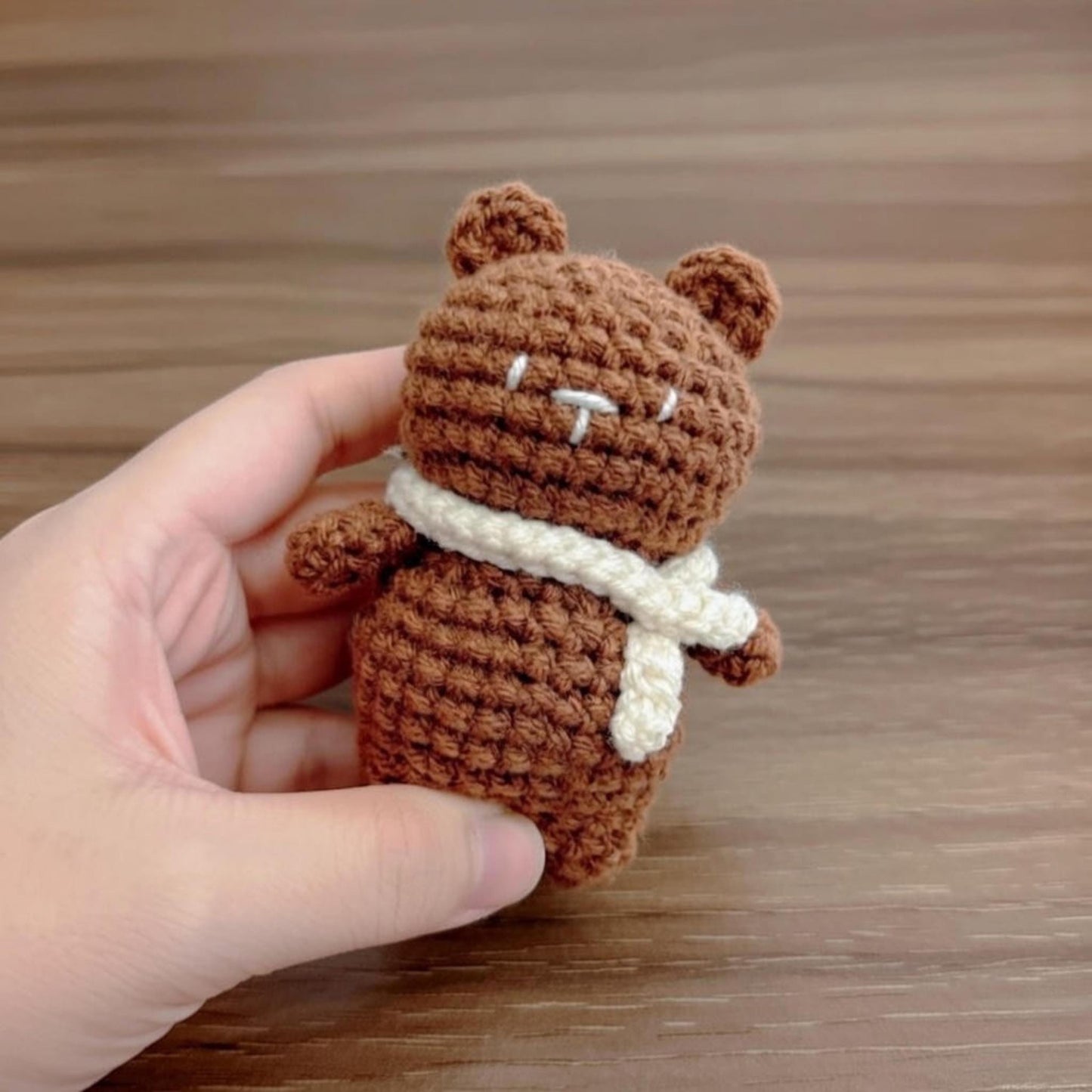 Crochet Bear Matching Keychain, Handmade Amigurumi Bag Charm, Kawaii Bear Keychain, Couple Keychain Gift, Cute Animal Keyring, Gift For Her