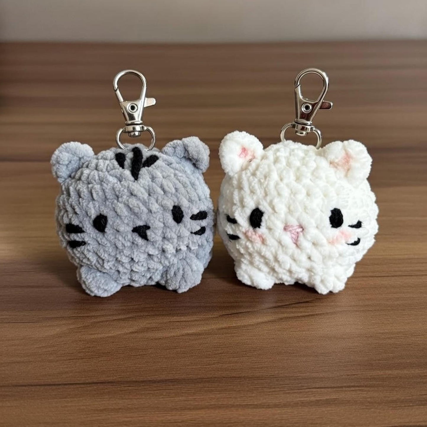 Mini Crochet Cat Keychain, Handmade Amigurumi Kitty Plush, Tiny Cat Bag Charm, Buy 2 Get 1 Free