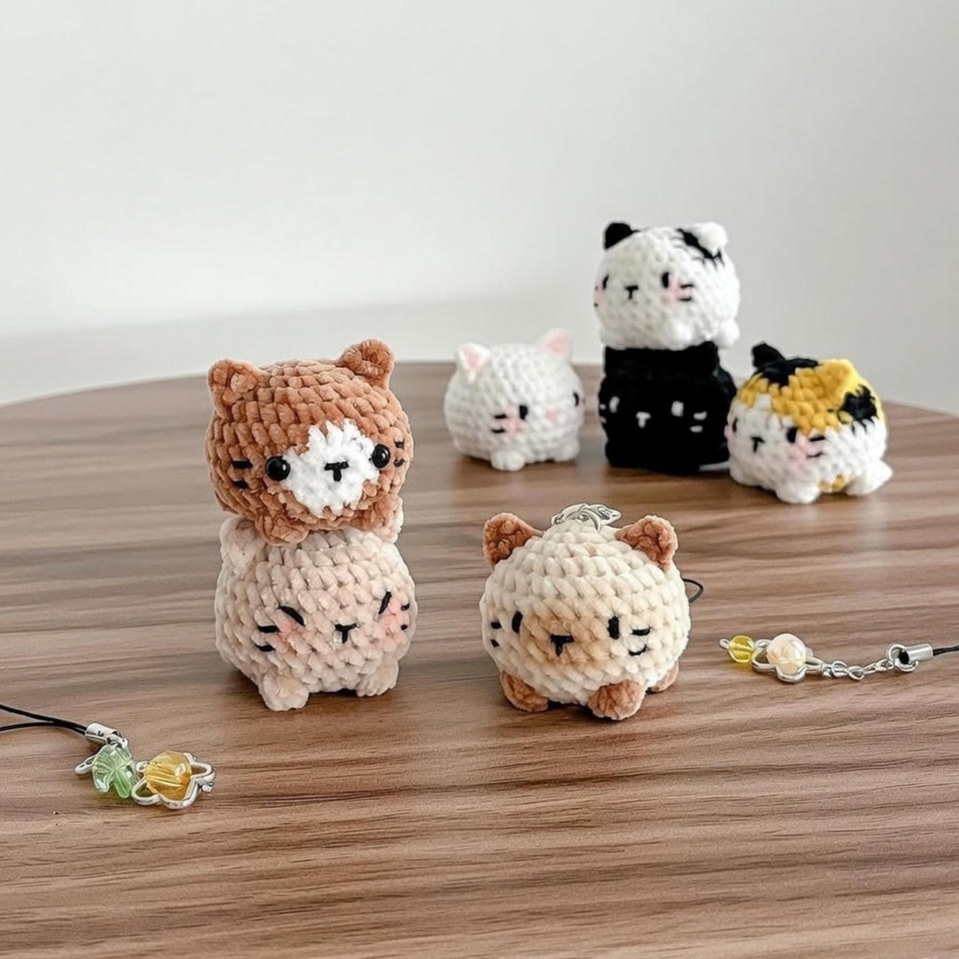 Mini Crochet Cat Keychain, Handmade Amigurumi Kitty Plush, Tiny Cat Bag Charm, Buy 2 Get 1 Free
