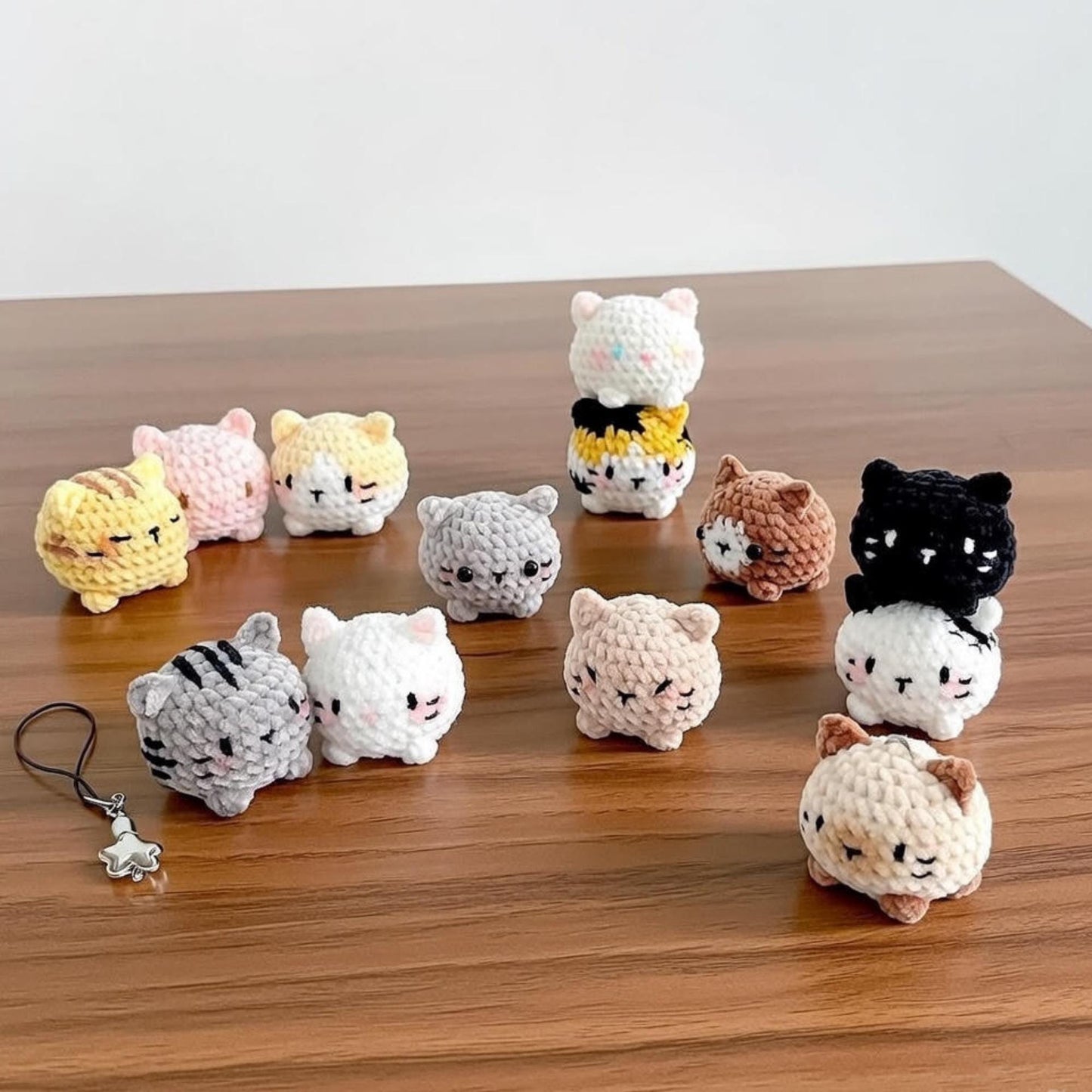 Mini Crochet Cat Keychain, Handmade Amigurumi Kitty Plush, Tiny Cat Bag Charm, Buy 2 Get 1 Free