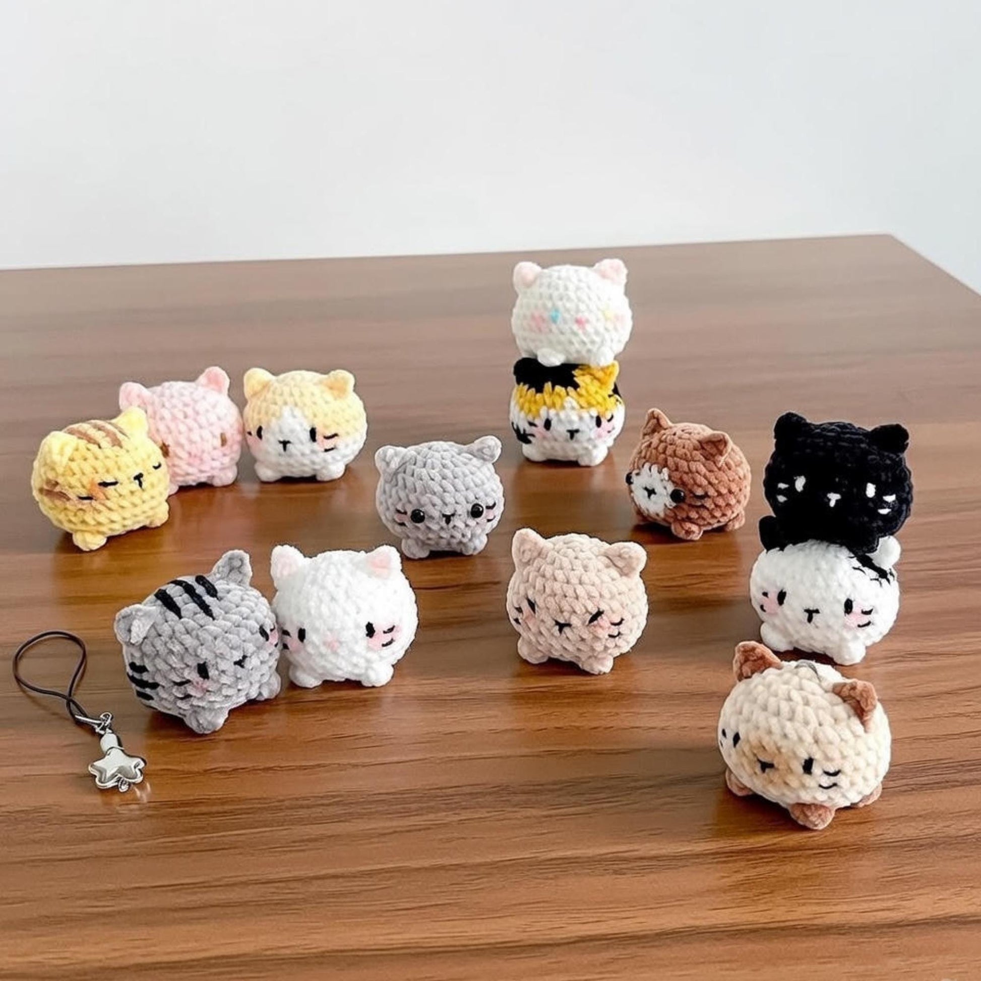 Mini Crochet Cat Keychain, Handmade Amigurumi Kitty Plush, Tiny Cat Bag Charm, Buy 2 Get 1 Free