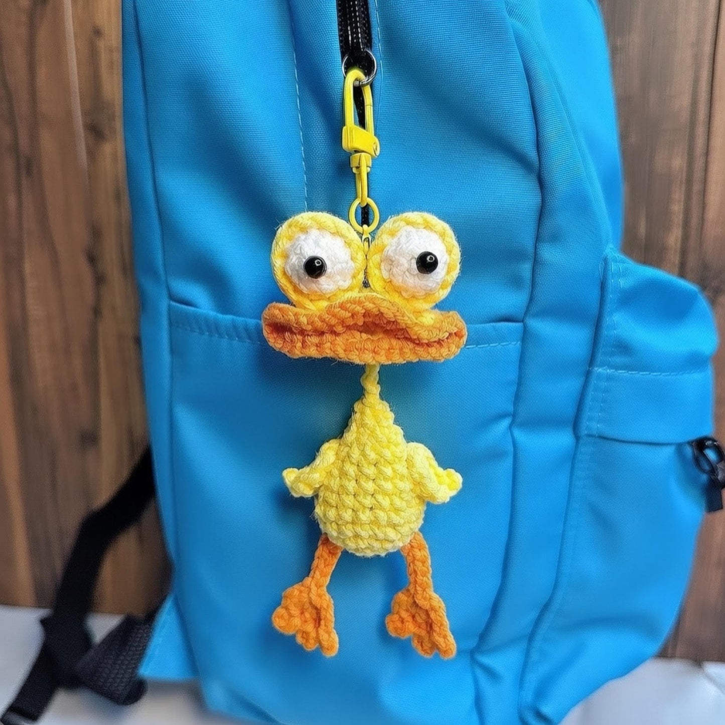 Crochet Duck Keychain, Funny Amigurumi Bag Charm, Gift for Bestie