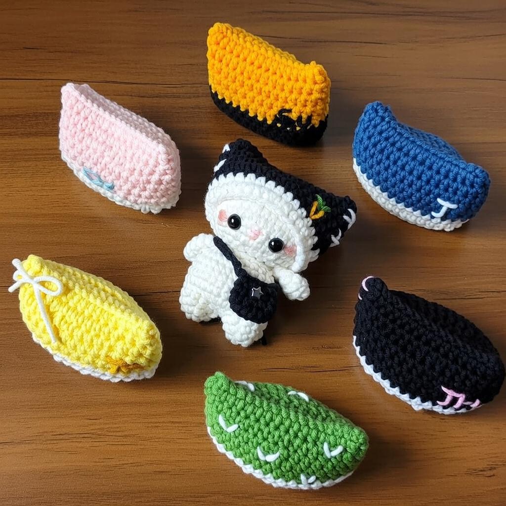 Crochet Cat Keychain, Handmade Amigurumi Kitten Plush, Kawaii Dress Up Cat Toy, Gift for Cat Lovers, Personalized Gift
