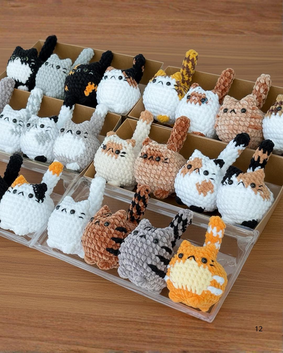 Crochet Cat Keychain, Cute Amigurumi Cat Charm, Handmade Mini Cat Plush, Kawaii Bag Charm Gift for Cat Lovers, Buy 2 Get 1 Free