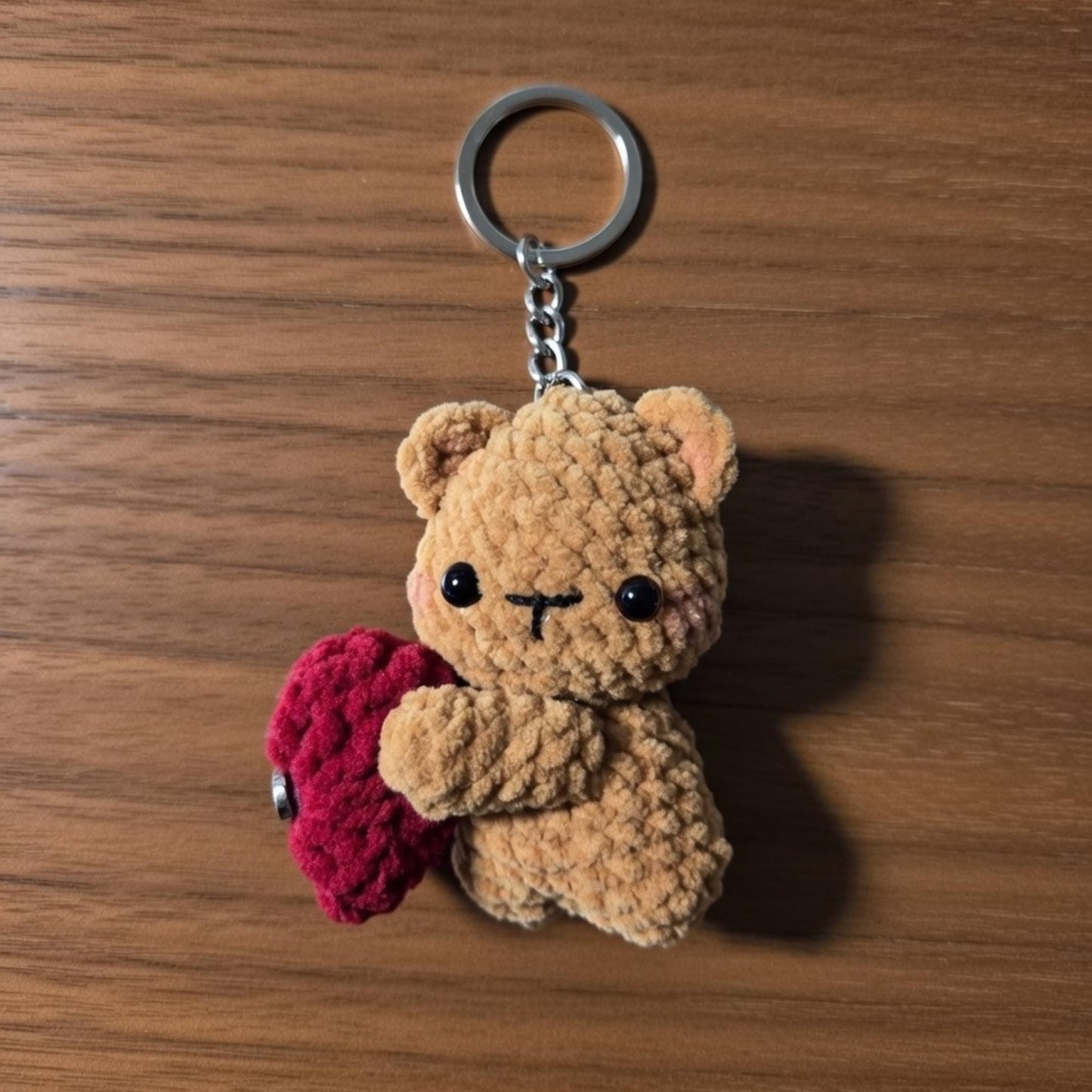 Crochet Bear Keychain Set, Magnetic Heart, Valentine's Gift