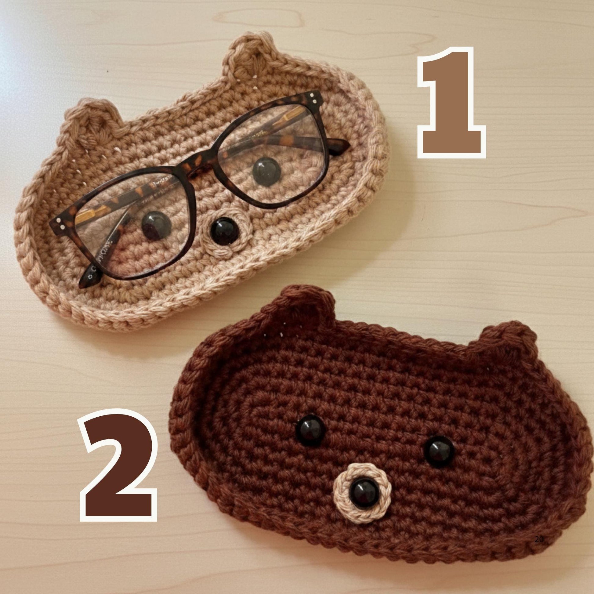 Handmade Crochet Animal Glasses Holder - Finished Product, Cute Eyeglass Holder, Eyeglass Holder Crochet, Desk Accessory Gift, Glasses Stand