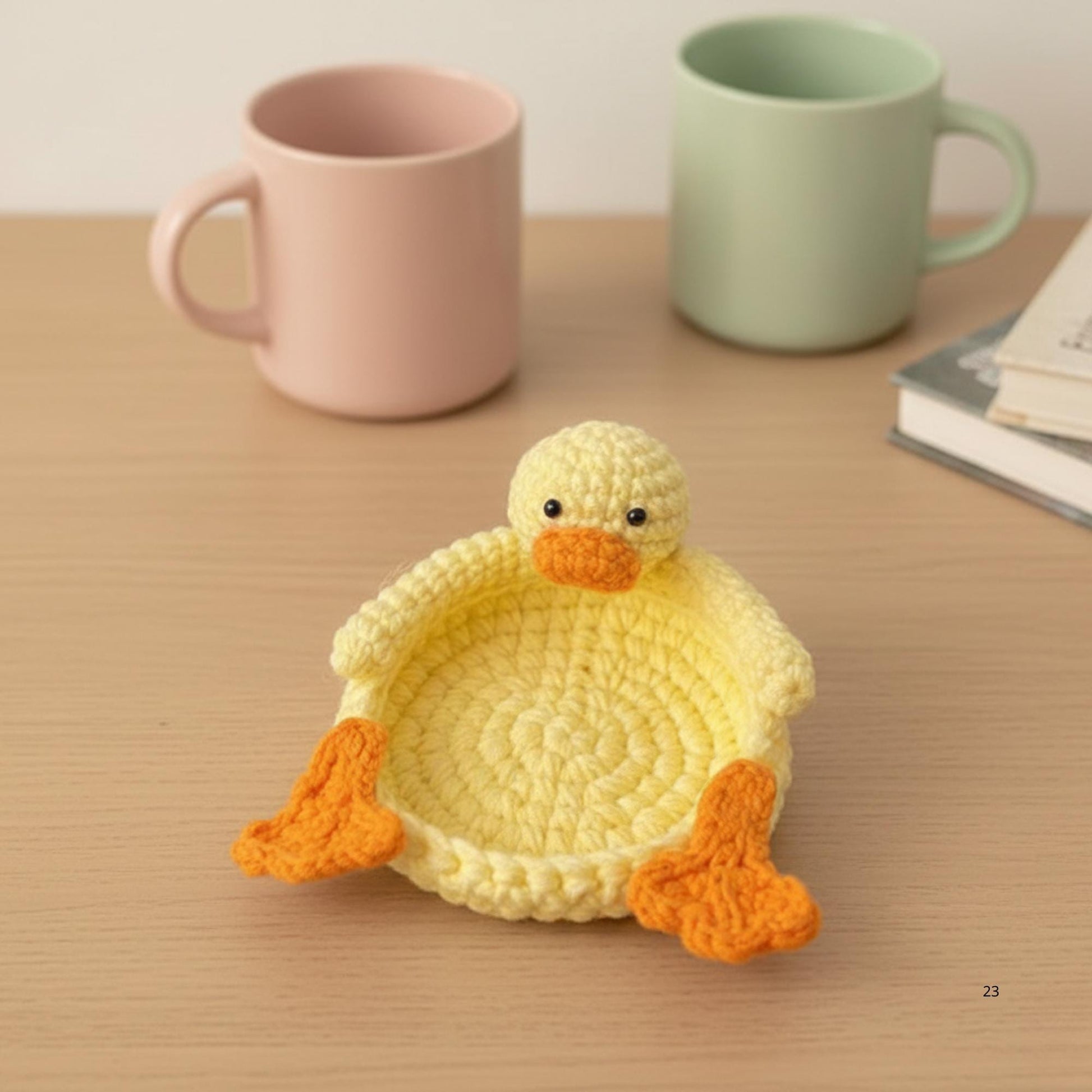 Crochet Animal Coaster, Kawaii Bear Duck Frog Mug Mat, Handmade Amigurumi Desk Decor, Small Housewarming Gift