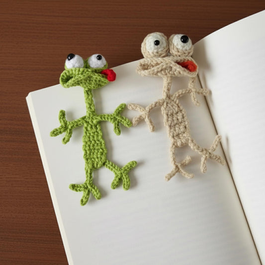 Crochet Lizard Bookmark, Funny Handmade Page Marker