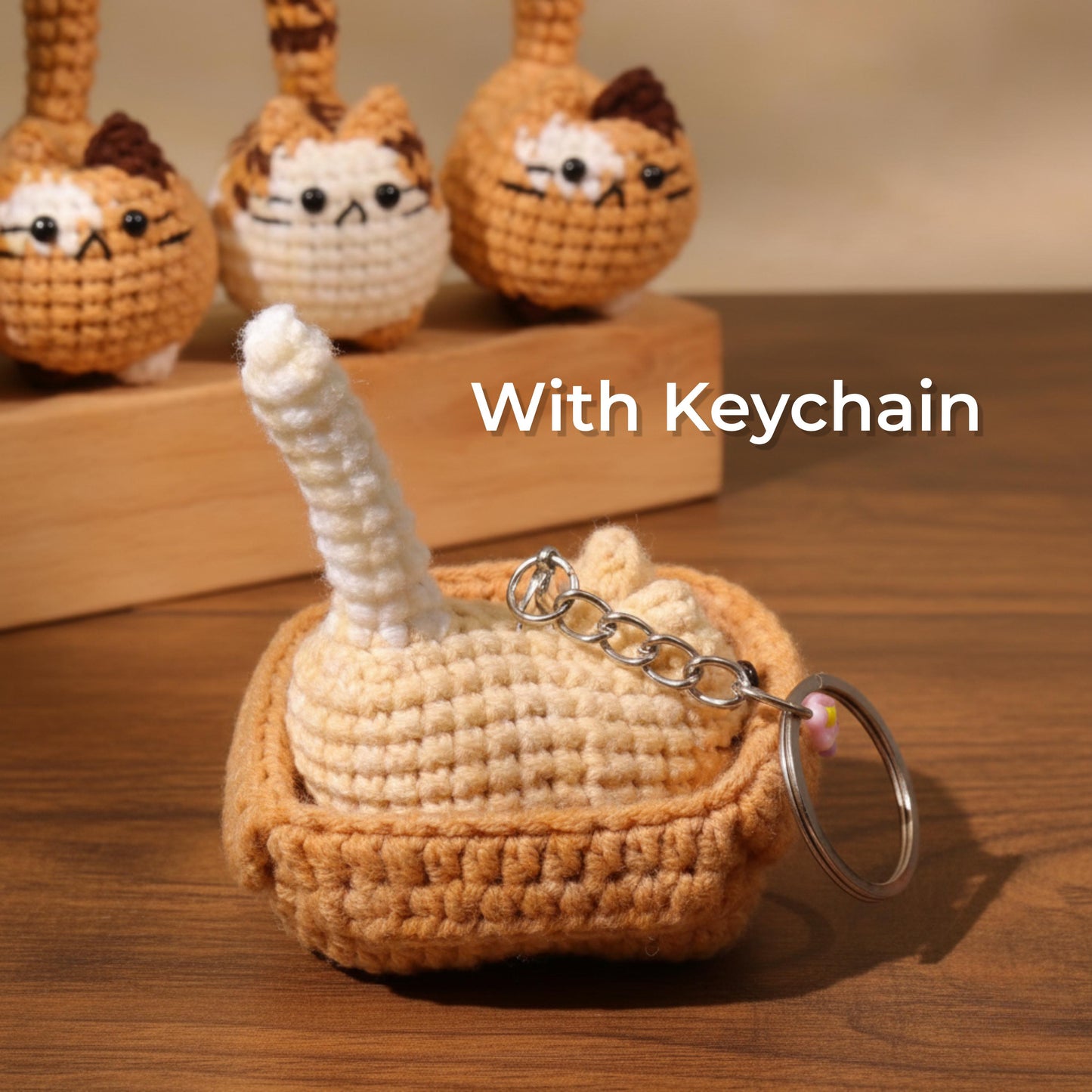 Amigurumi Cat Keychain, Personalized Cat Lover Gift, Mini Crochet Kitten Plush, Kawaii Bag Accessories, Keyring for Backpack, Buy 2 Get 1