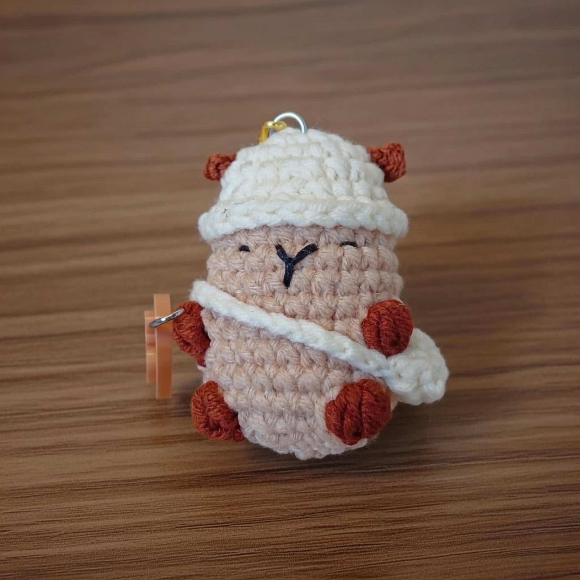 Crochet Capybara Couple Keychain, Amigurumi Matching Keyring