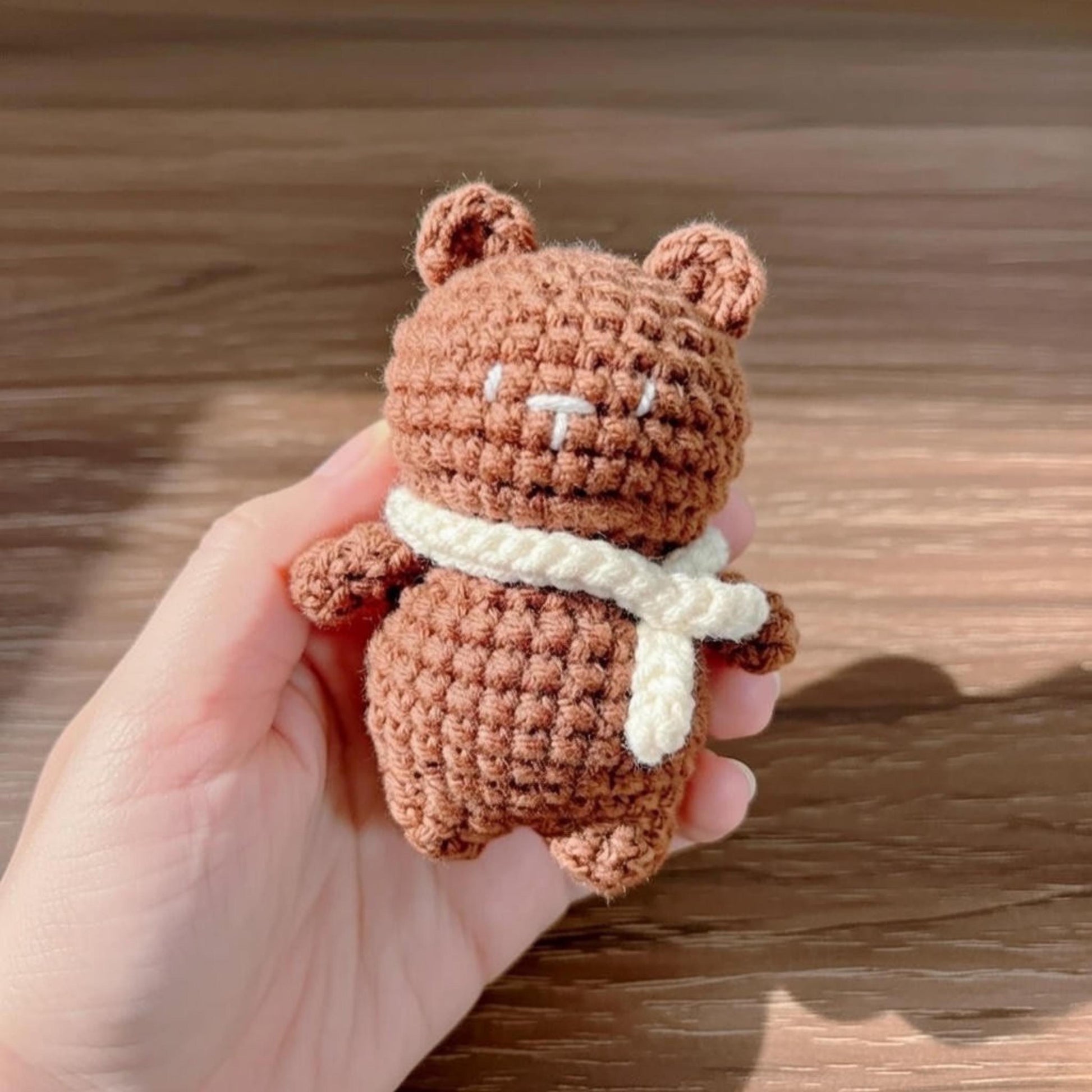 Crochet Bear Matching Keychain, Handmade Amigurumi Bag Charm, Kawaii Bear Keychain, Couple Keychain Gift, Cute Animal Keyring, Gift For Her