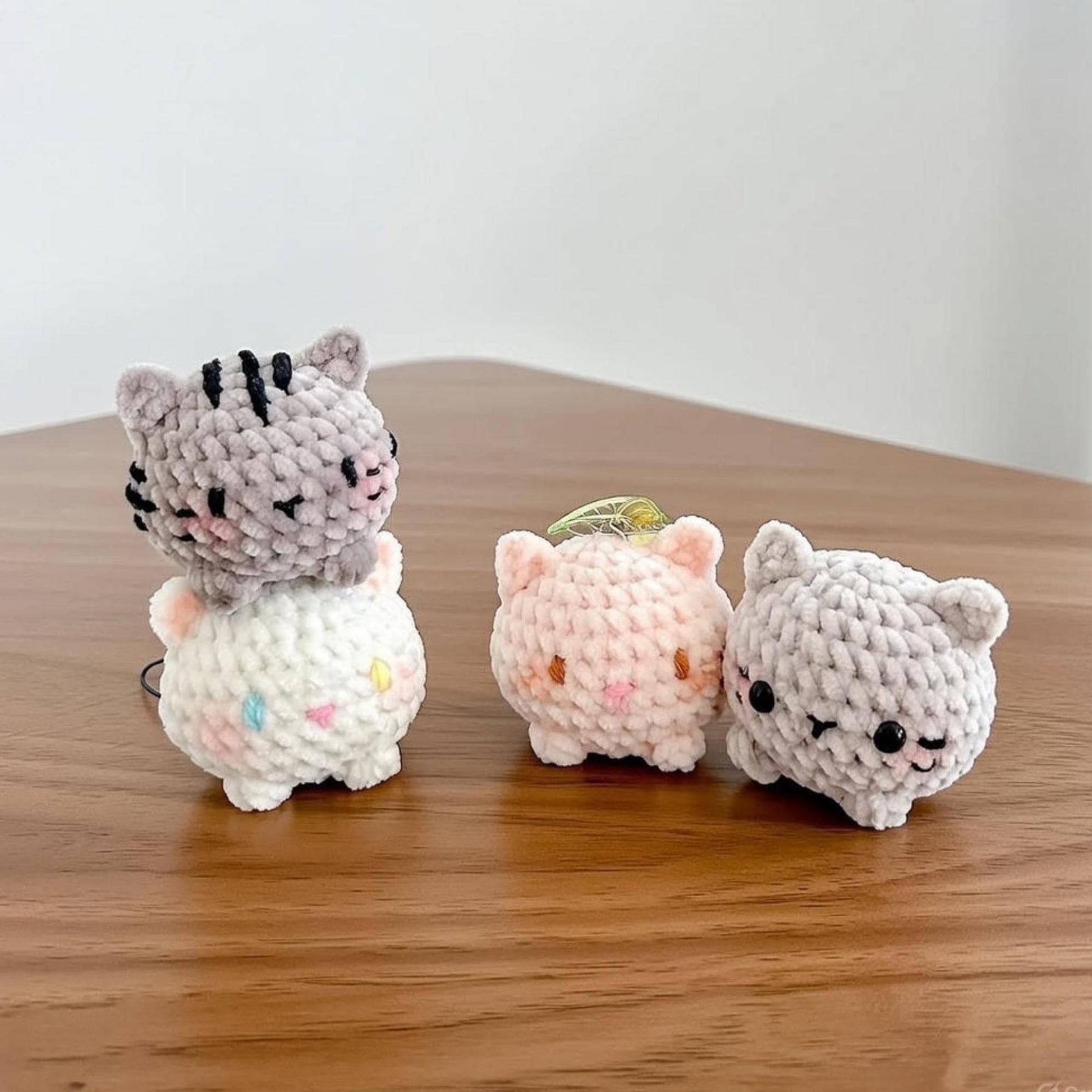 Mini Crochet Cat Keychain, Handmade Amigurumi Kitty Plush, Tiny Cat Bag Charm, Buy 2 Get 1 Free