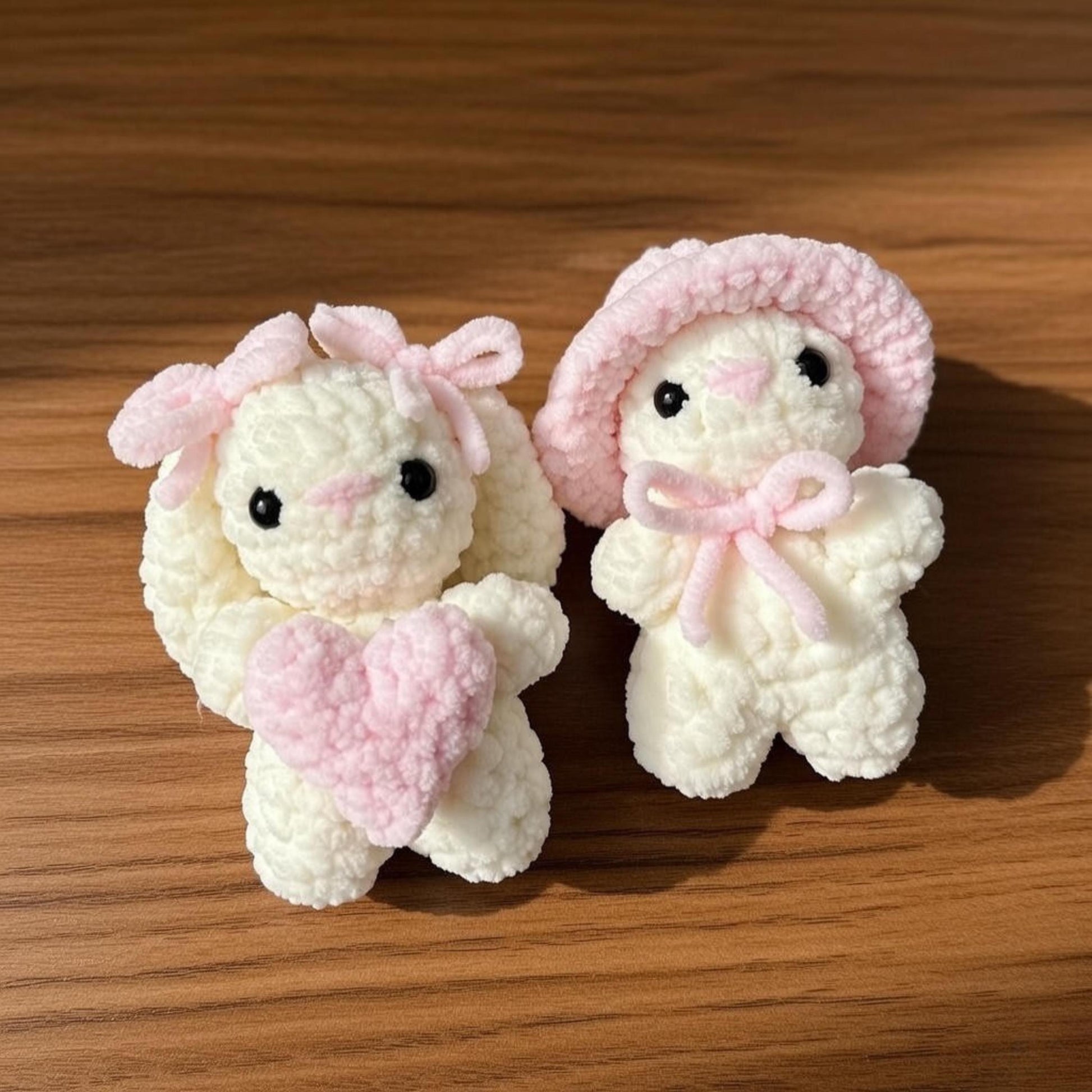 Crochet Bunny Bear Keychain, Cute Bag Charm, Valentines Day Gift, Crochet Bunny Bear, Cute Couple Keychain, Self Love Gift, Gift for Her