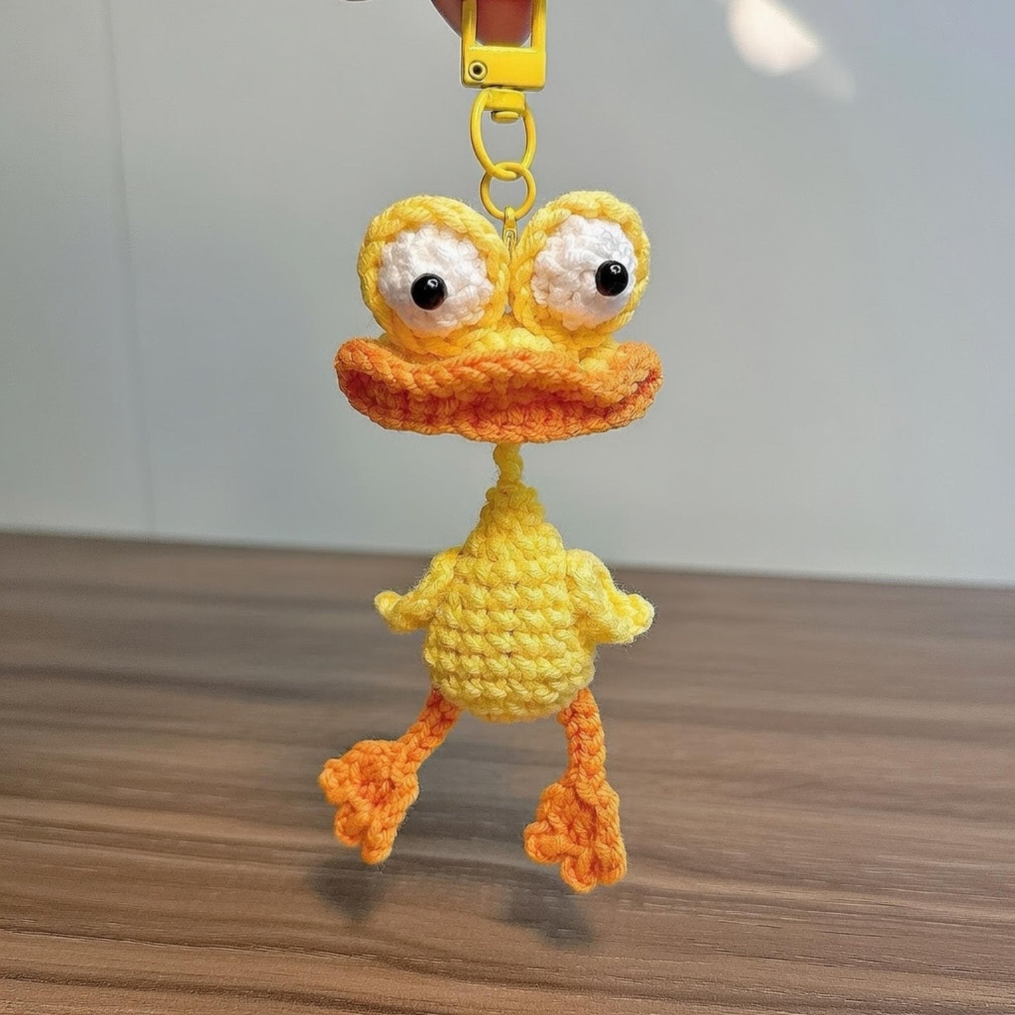 Crochet Duck Keychain, Funny Amigurumi Bag Charm, Gift for Bestie