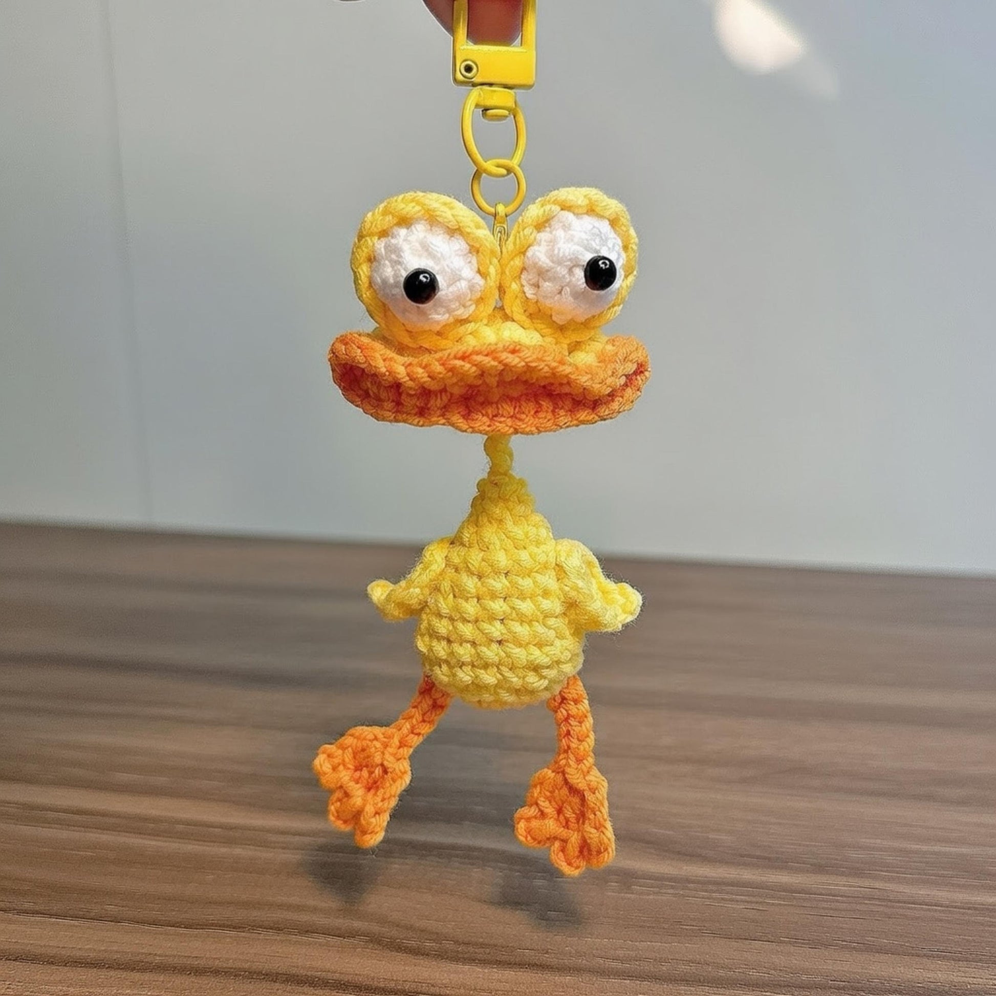 Crochet Duck Keychain, Funny Amigurumi Bag Charm, Gift for Bestie