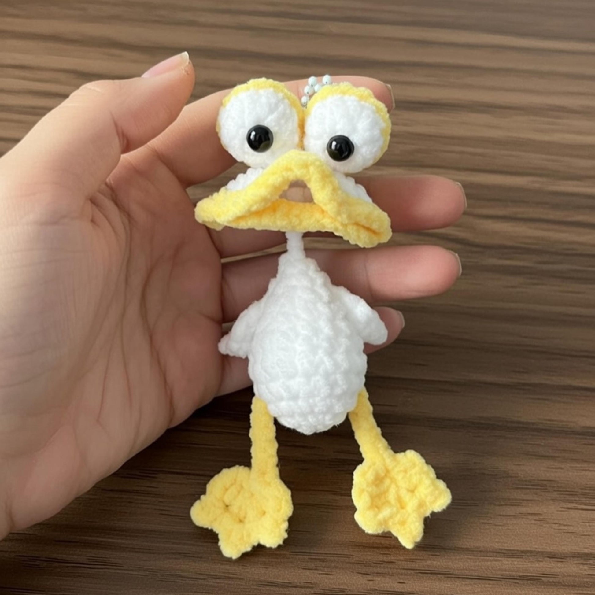 Crochet Duck Keychain, Funny Amigurumi Bag Charm, Gift for Bestie