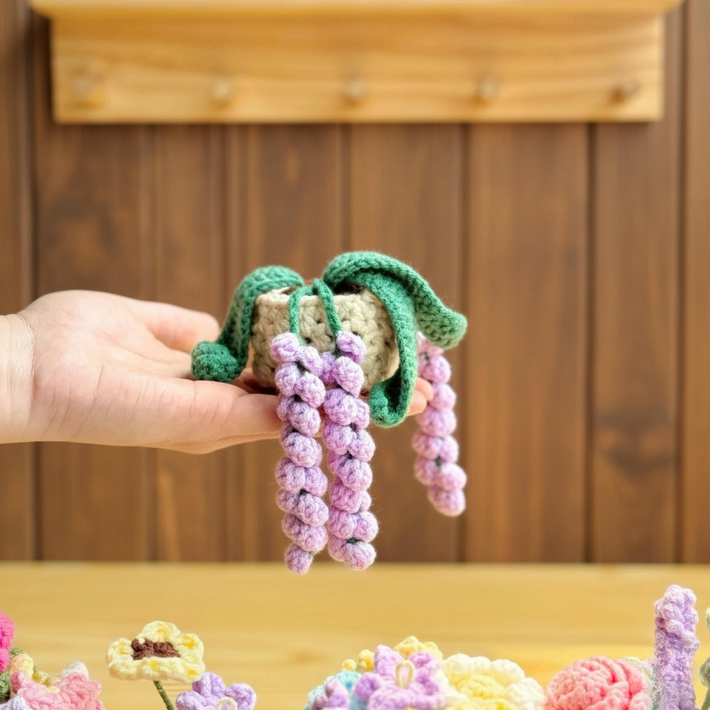 Finished Crochet Plant, Car Mirror Hanging Plant Decor, Handmade Rearview Mirror Accessories, Cute Crochet Gift for Her, New Car Gift
