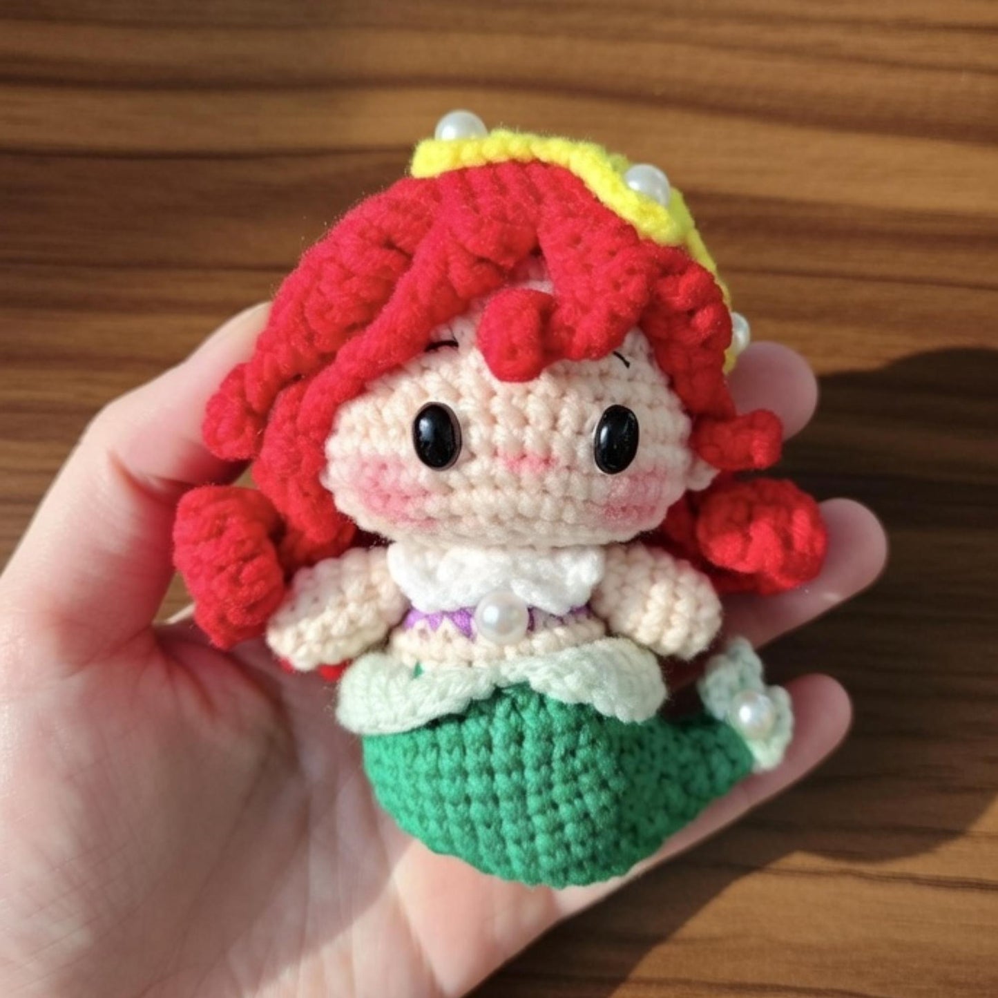 Crochet Princess Keychain, Amigurumi Princess Doll, Kawaii Fairytale Character, Handmade Crochet Keyring, Gift for Girls, Cute Bag Charm