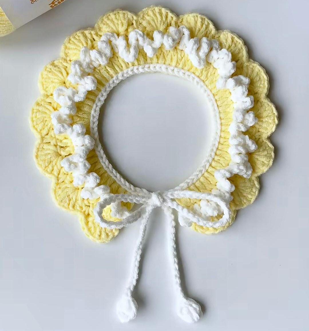 Handmade Crochet Cat Collar, Cute Pet Scarf, Pet Accessories, Crochet Dog Scarf, Kitty Neckwear, Aesthetic Pet Gift