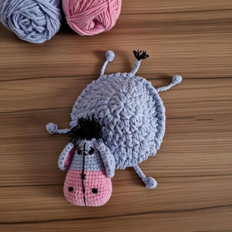 Funny Crochet Animal Coasters, Squashed Rat Frog Donkey Duck Mug Rug, Handmade Amigurumi Cup Mat, Quirky Desk Decor, Unique Yarn Gift