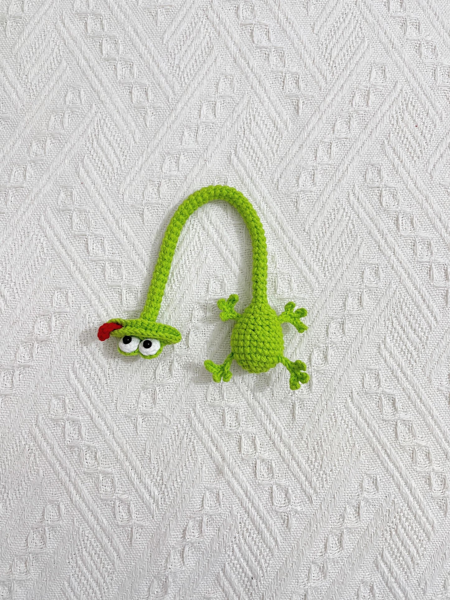 Funny Long Neck Crochet Animals, Amigurumi Frog Duck Bear, Quirky Bendable Plush, Knitted Bookmark, Cable Organizer, Weird Ugly Cute Gift