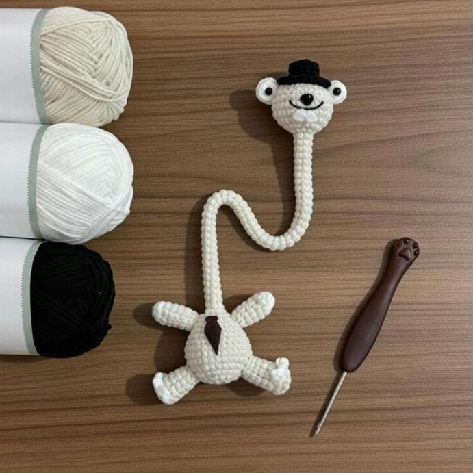 Sid the Sloth Crochet Plush – Handmade Long Neck Sloth Amigurumi Toy, Funny Derpy Ice Age Inspired Gift for Him Her, Desk Decor