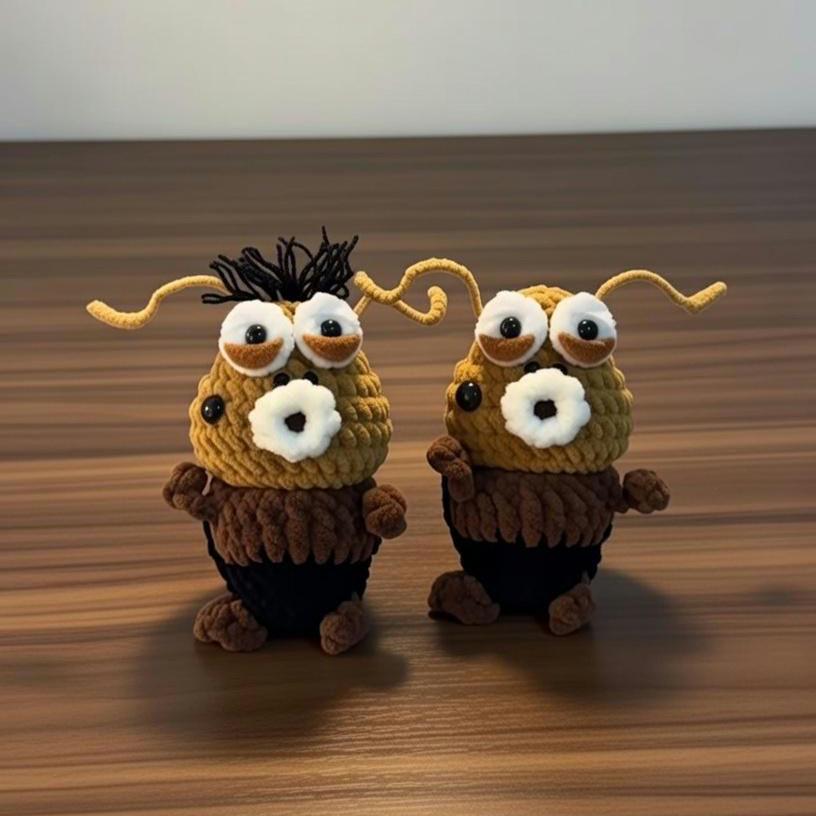 Funny Crochet Bug Amigurumi, Cute Insect Plushie, Soft Velvet Yarn Monster Toy, Handmade Ugly Cute Stuffed Animal, Quirky Gift for Kids