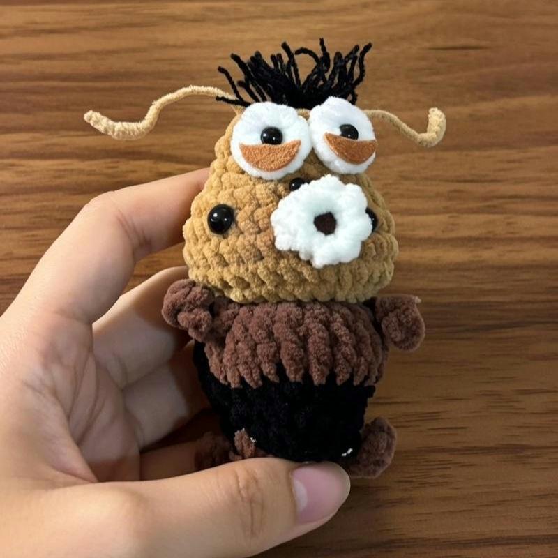 Funny Crochet Bug Amigurumi, Cute Insect Plushie, Soft Velvet Yarn Monster Toy, Handmade Ugly Cute Stuffed Animal, Quirky Gift for Kids