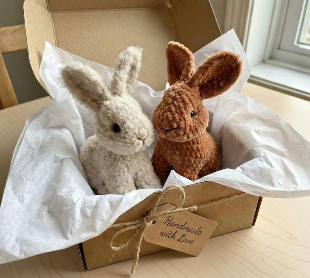 Crochet Bunny Plush, Amigurumi Rabbit, Easter Basket Filler, Baby's First Easter Gift, Handmade Stuffed Animal, Chunky Yarn Soft Toy