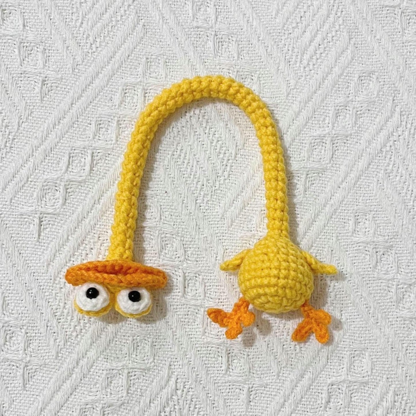 Funny Long Neck Crochet Animals, Amigurumi Frog Duck Bear, Quirky Bendable Plush, Knitted Bookmark, Cable Organizer, Weird Ugly Cute Gift