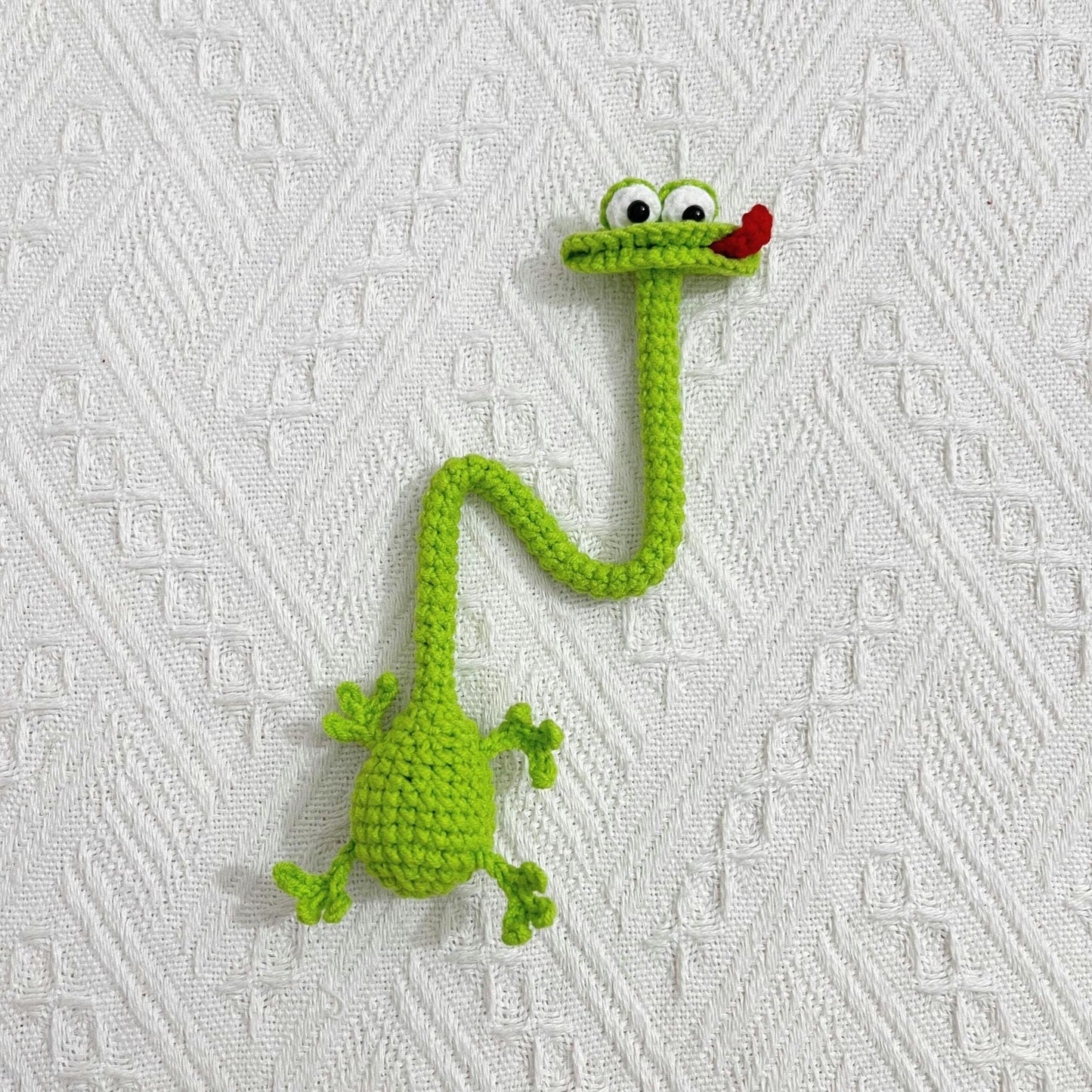 Funny Long Neck Crochet Animals, Amigurumi Frog Duck Bear, Quirky Bendable Plush, Knitted Bookmark, Cable Organizer, Weird Ugly Cute Gift