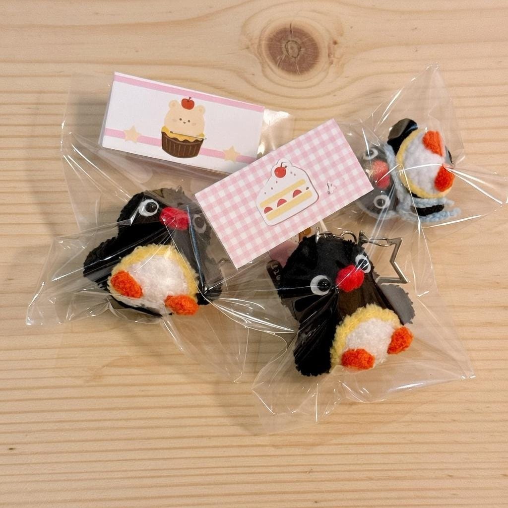 Pingu Crochet Phone Charm, Penguin Amigurumi Keychain, Cute Kawaii Phone Strap, Handmade Crochet Penguin Charm, Small Plush Keychain Gift