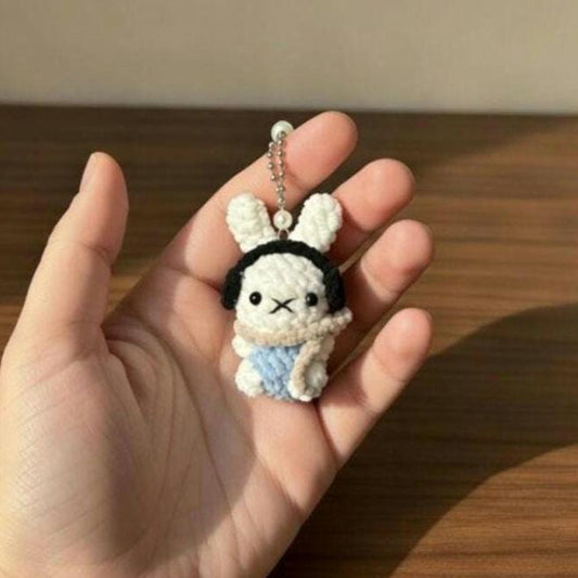 Crochet Cute Bunny Phone Charm, Handmade Bunny Keychain, Cute Amigurumi Mini Plush, Kawaii Bag Charm Gift