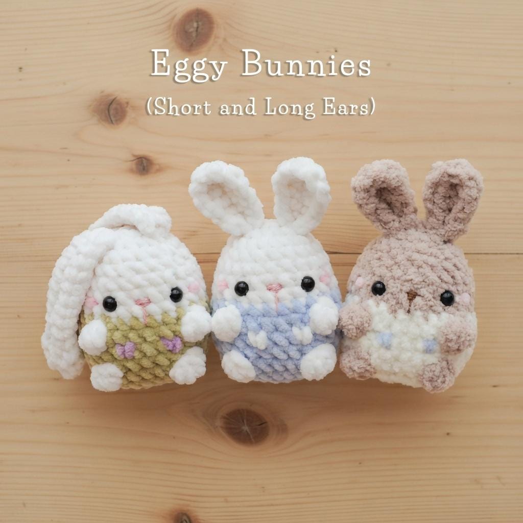 Crochet Eggy Animal Keychain, Easter Basket Stuffer, Cute Bunny Chick Lamb Plushies, Handmade Amigurumi Keychain, Kawaii Animal Bag Charm