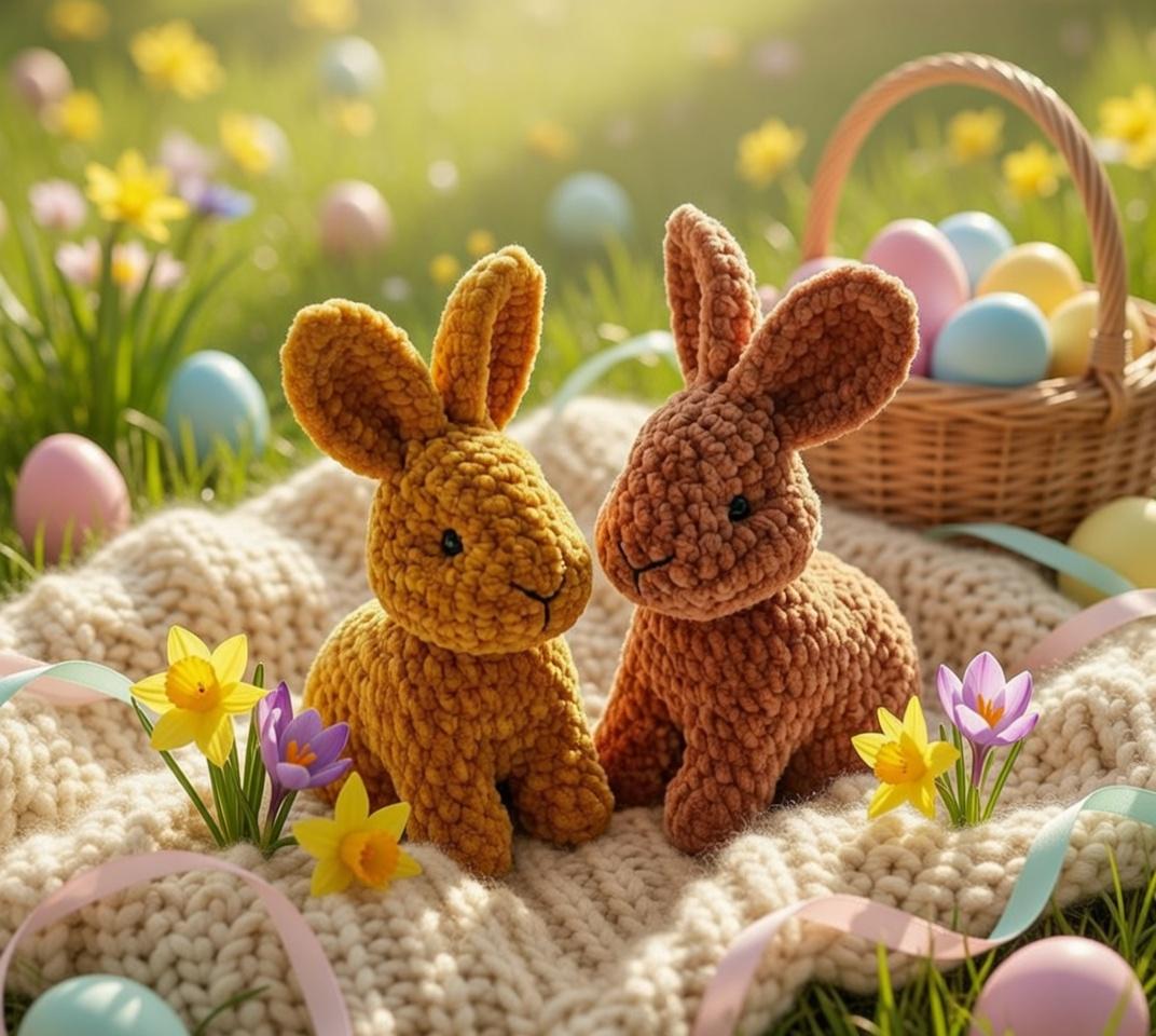 Crochet Bunny Plush, Amigurumi Rabbit, Easter Basket Filler, Baby's First Easter Gift, Handmade Stuffed Animal, Chunky Yarn Soft Toy