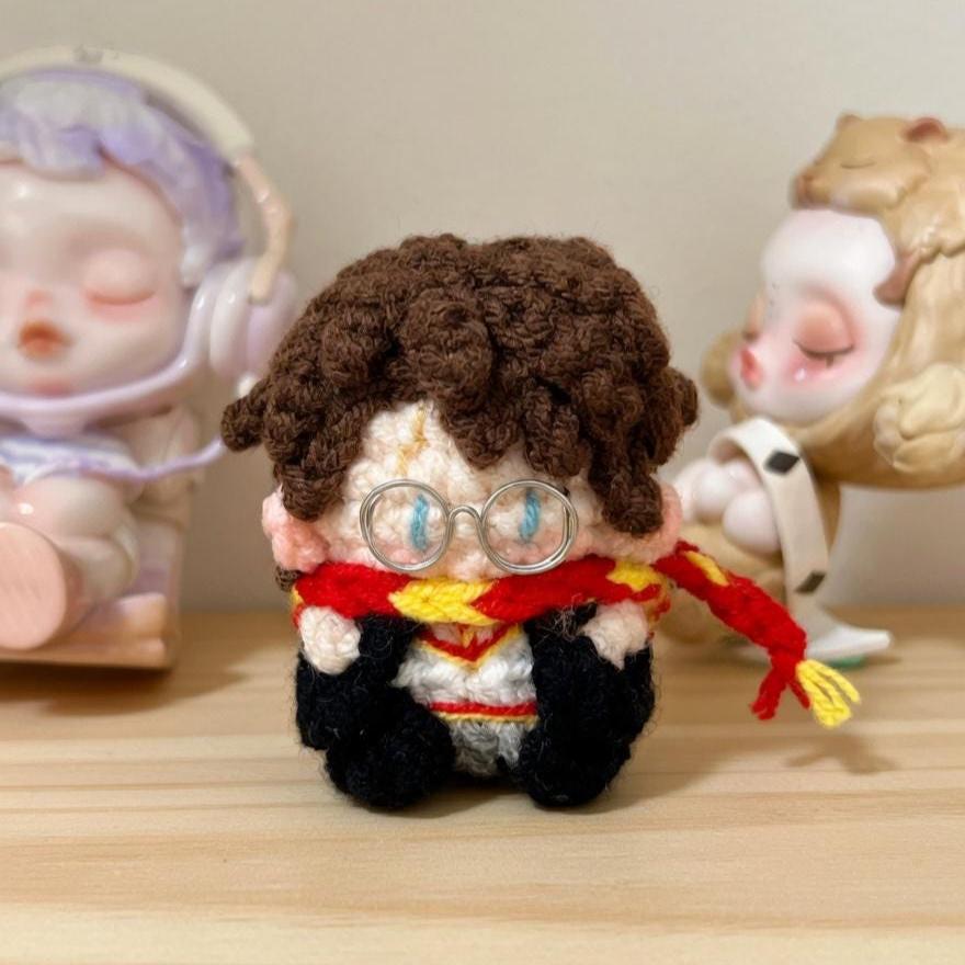 Crochet Wizard Doll Phone Charm, Magic Boy Amigurumi Keychain, Handmade Wizard Bag Charm, Cute Magic Gift, Dark Magic Crochet Phone Strap