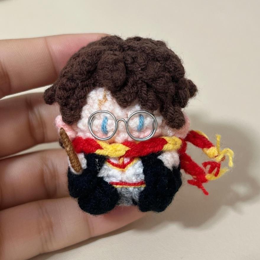 Crochet Wizard Doll Phone Charm, Magic Boy Amigurumi Keychain, Handmade Wizard Bag Charm, Cute Magic Gift, Dark Magic Crochet Phone Strap