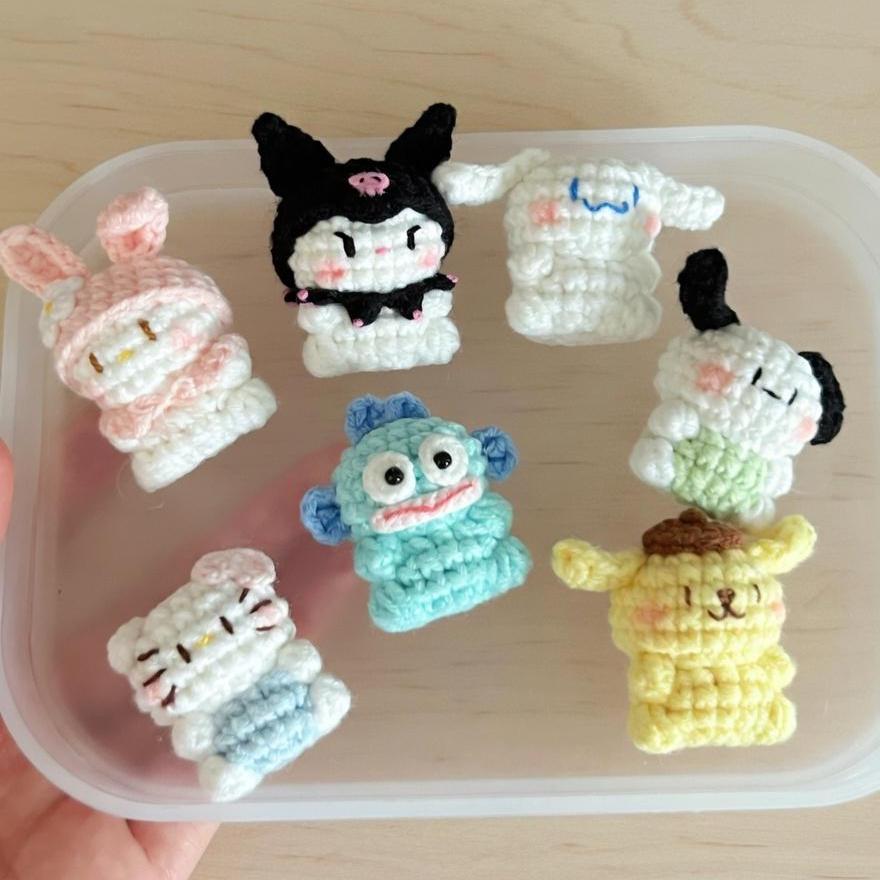 Crochet Animal Phone Charm, Mini Animal Keychain, Handmade Sanrio Amigurumi Hello Kitty Kuromi, Cute Bag Accessory Gift, Gift For Her
