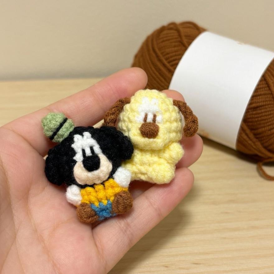Crochet Dog Keychain, Amigurumi Puppy Phone Charm, Cute Cartoon Dog Bag Pendant, Kawaii Handmade Cotton Yarn Accessory, Gift for Dog Lover